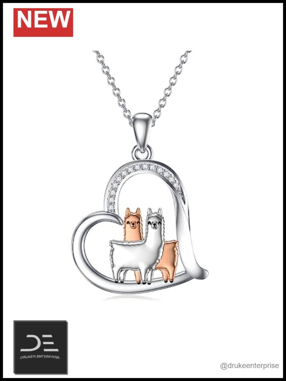 Sterling Silver Llama Necklace Alpaca Pendant Women's Jewelry Gift